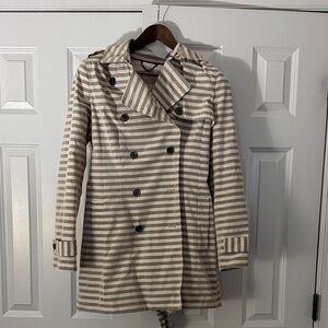 Banana Republic Beige Striped Trench Coat
